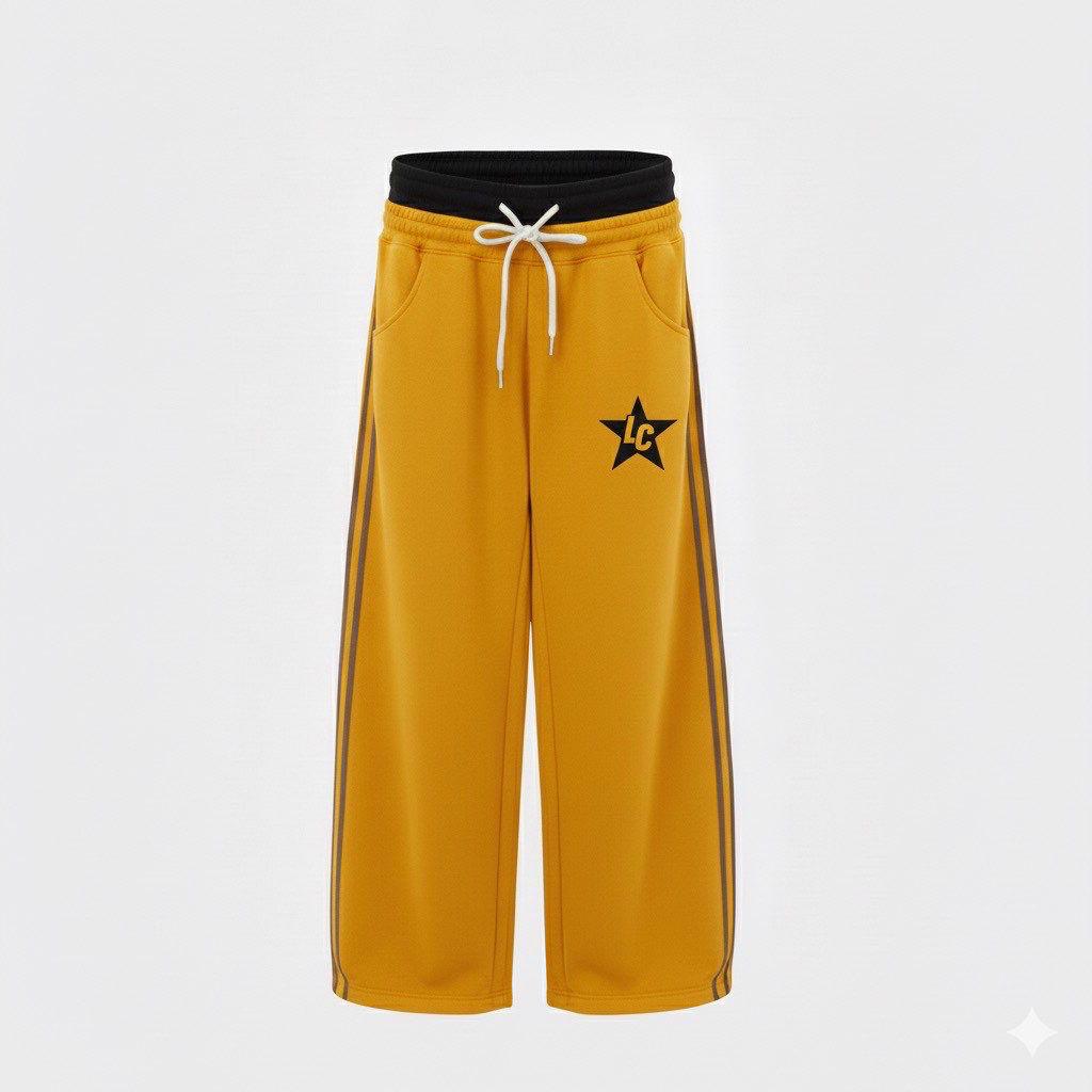 Yellow Double Waisted LC Joggers